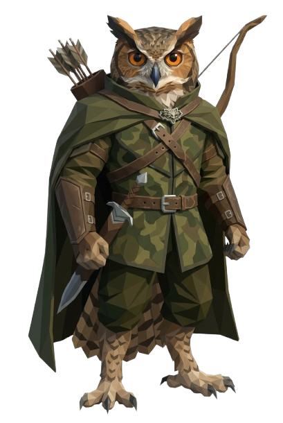 Ilustração de um Anemo da Tribo dos Estrigídeos.
