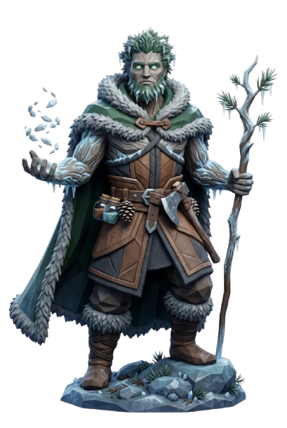 Ilustração de um Plantoide Nevado.